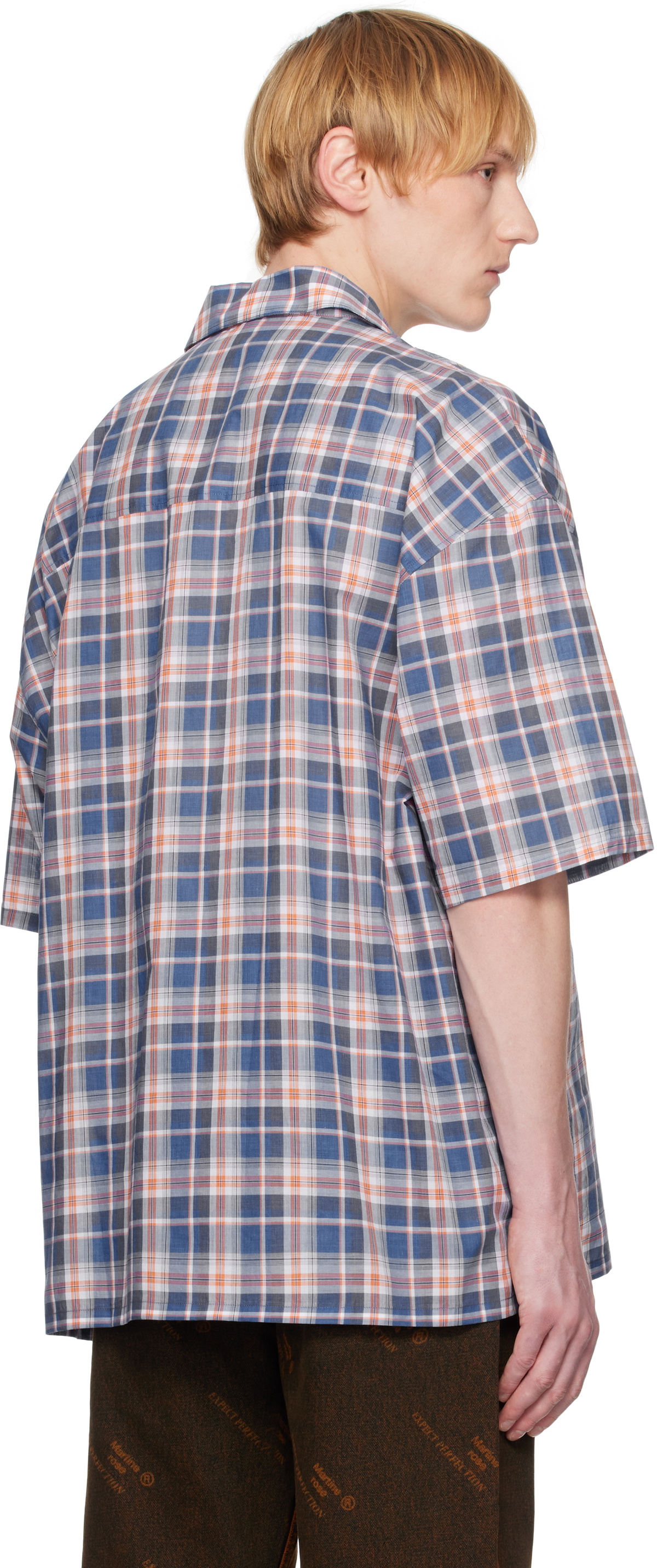 Martine Rose Blue & Red Zip Polo
