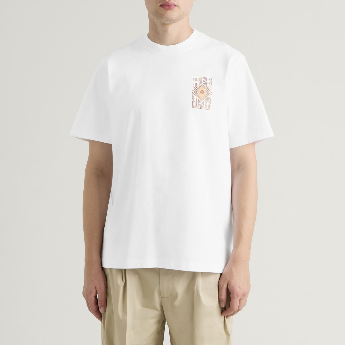 Casablanca Men's Hermons Mirage Printed Classic T-Shirt in White