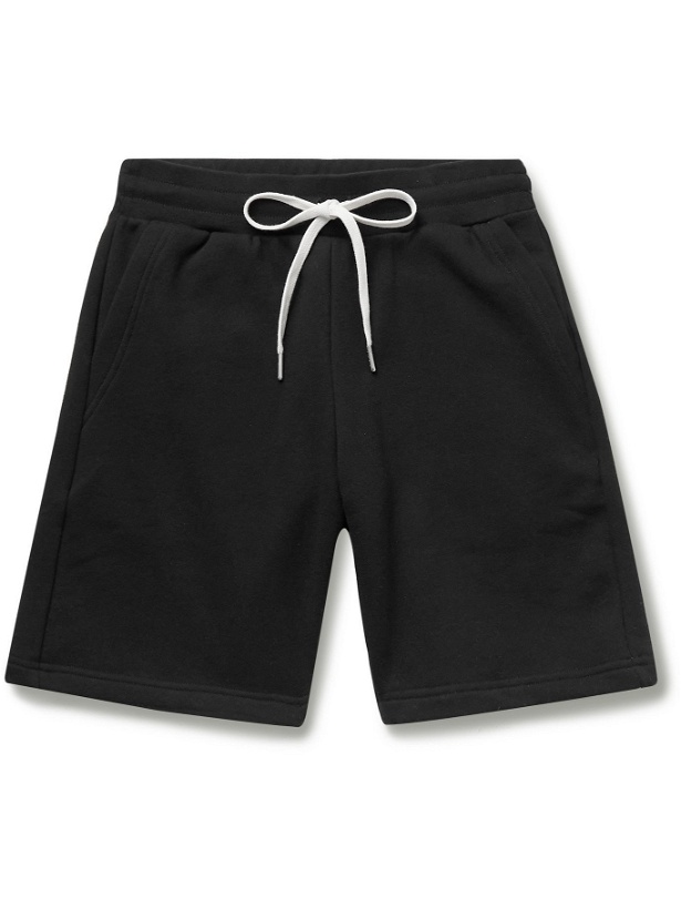 Photo: JOHN ELLIOTT - Slim-Fit Loopback Cotton-Jersey Drawstring Shorts - Black - XS