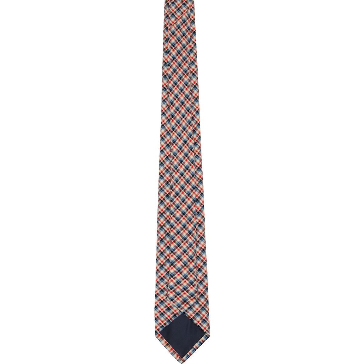 Dries Van Noten Red & Navy Check Tie