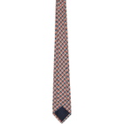 Dries Van Noten Red & Navy Check Tie