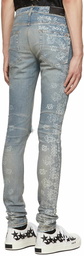 AMIRI Blue Bleach Bandana Jeans