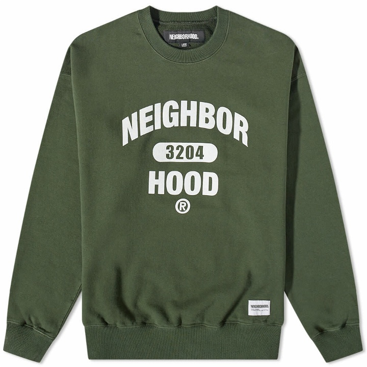Photo: Neighborhood Men's College Logo Crew Sweat in Green