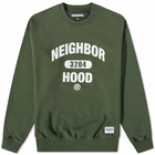 Neighborhood Men's College Logo Crew Sweat in Green