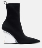 Balmain Knitted wedge ankle boots