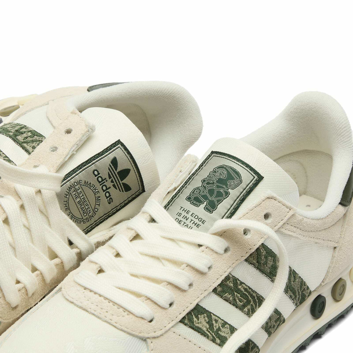 END. x Adidas x Labrum LA Trainer Sneaker in Off White/Shadow Green/Silver Pebble