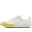 Maison Margiela Men's Painted Canvas Replica Sneakers in White/Cedar