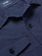 DRAKE'S - Cotton-Ripstop Overshirt - Blue