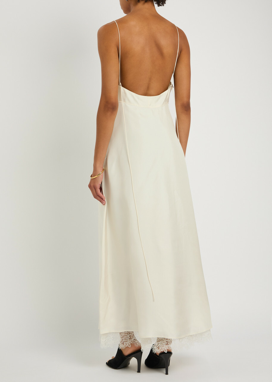 Rohe Lace-hem Silk Maxi Dress Cream