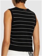 THOM BROWNE - Pinstripe Cashmere Knit Cropped Vest