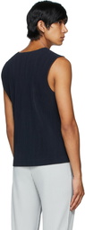 Homme Plissé Issey Miyake Navy Basics Button Vest