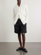 Rubinacci - Straight-Leg Pleated Linen Shorts - Black