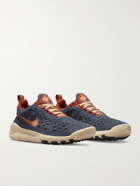 Nike - Free Run Trail Perforated Suede and Mesh Sneakers - Blue