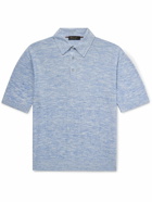 Loro Piana - Tori Linen and Silk-Blend Polo Shirt - Blue