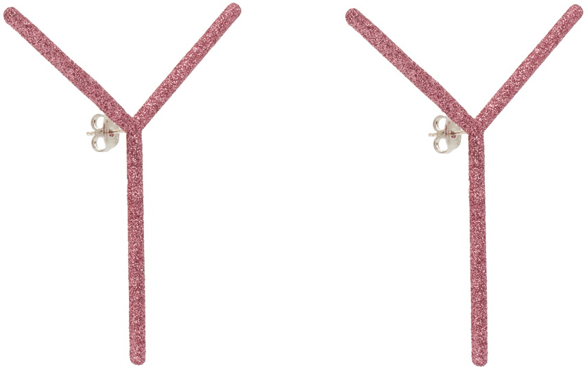 Y/Project Pink Maxi Y Earrings