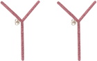 Y/Project Pink Maxi Y Earrings