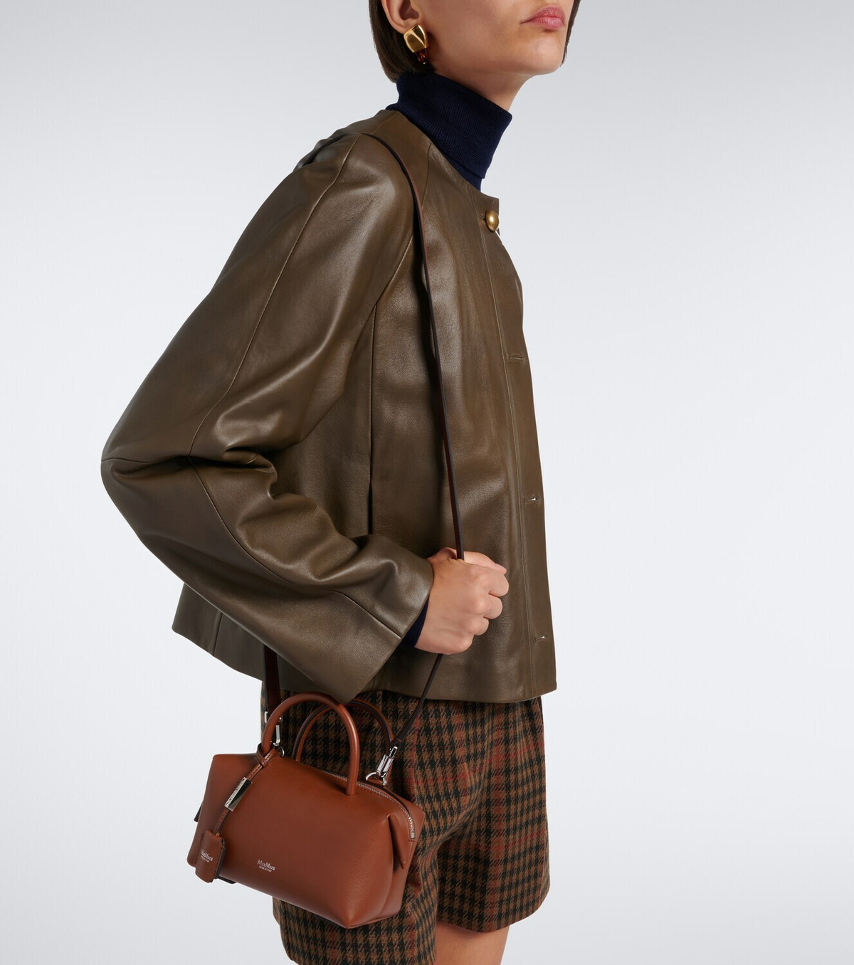 Max Mara Small leather top-handle bag