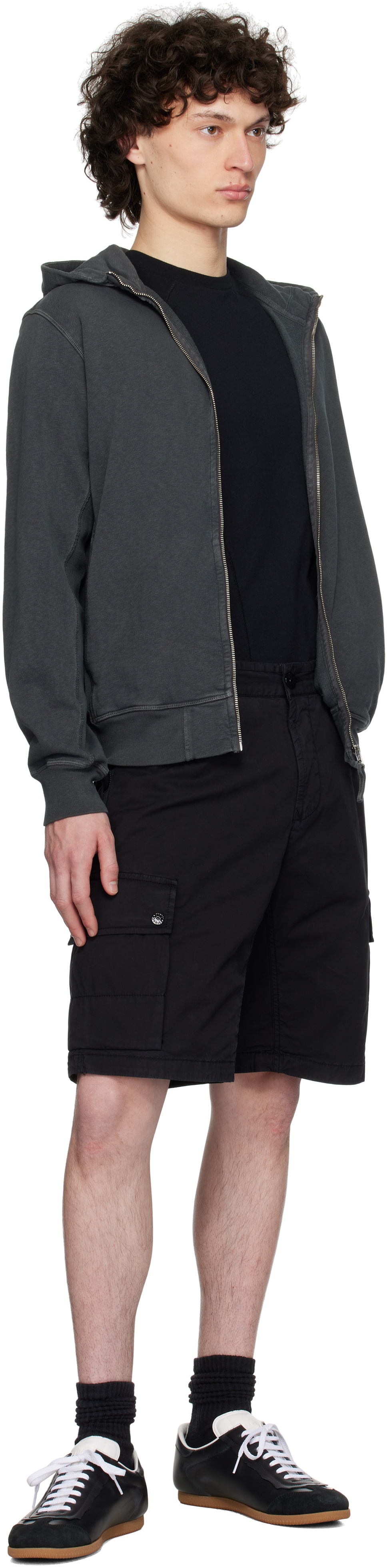 Stone Island Gray Malfilé Fleece Old Effect Hoodie Stone Island