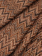 Missoni - Striped Crochet-Knit Wool And Silk-Blend Tie - Brown