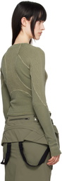 HYEIN SEO Khaki Half-Zip Raglan T-shirt