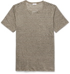 Schiesser - Helmut Striped Linen T-Shirt - Men - Green