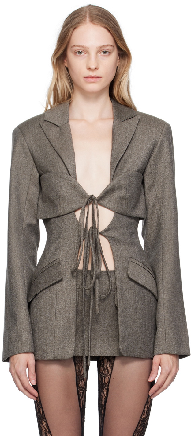 Lado Bokuchava SSENSE Exclusive Gray Arch Blazer