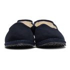 DOPPIAA Navy Velvet Fulian Slipper Loafers