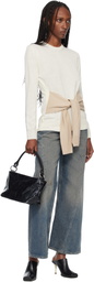 MM6 Maison Margiela Beige Xtra Sleeves Sweater