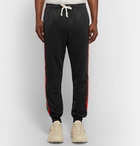 Gucci - Tapered Webbing-Trimmed Tech-Jersey Sweatpants - Men - Black