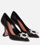 Amina Muaddi - Begum embellished satin pumps