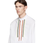 Valentino White and Multicolor Embroidered Shirt