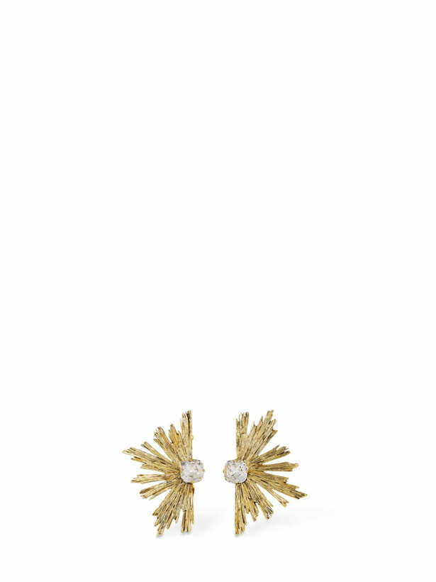 Photo: SAINT LAURENT - Brass & Crystal Sun Earrings