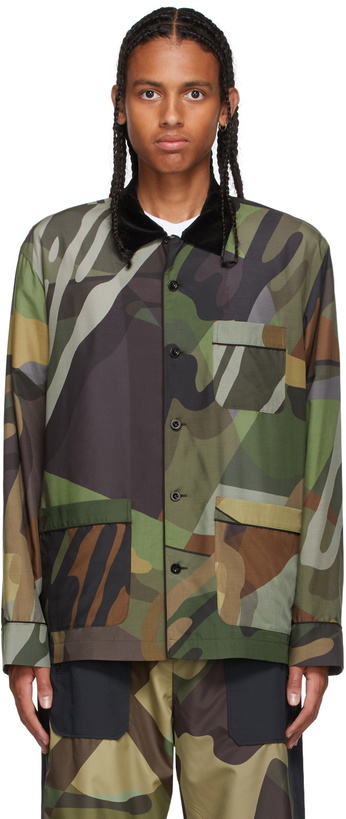 Photo: Sacai Green KAWS Edition Camo Shirt