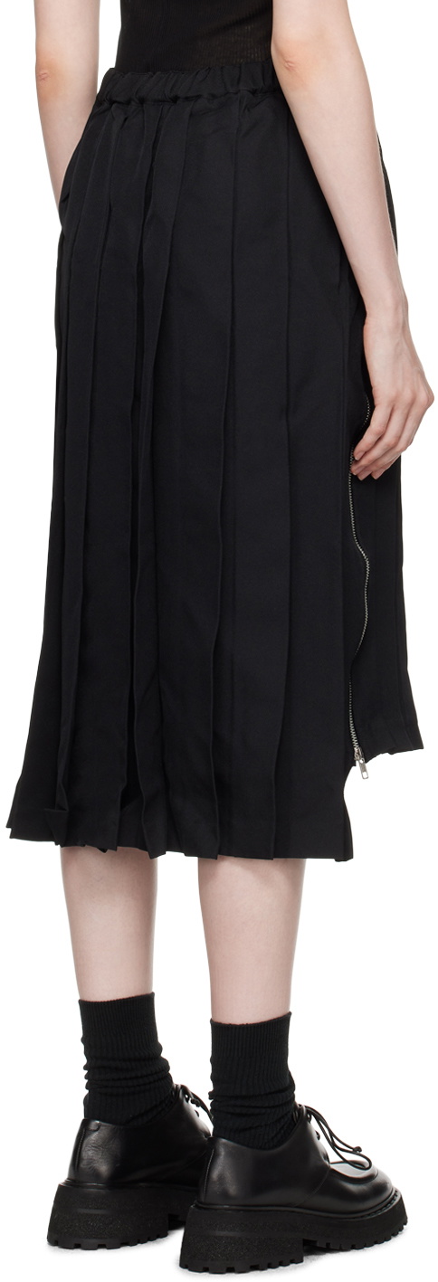 Black Comme des Garçons Black Pleated Midi Skirt
