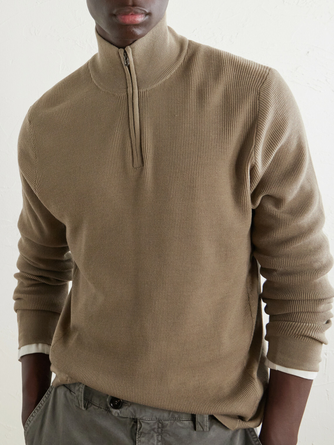 SEASE - Waffle Turtle-Neck Wool-Knitted Sweater - Neutrals