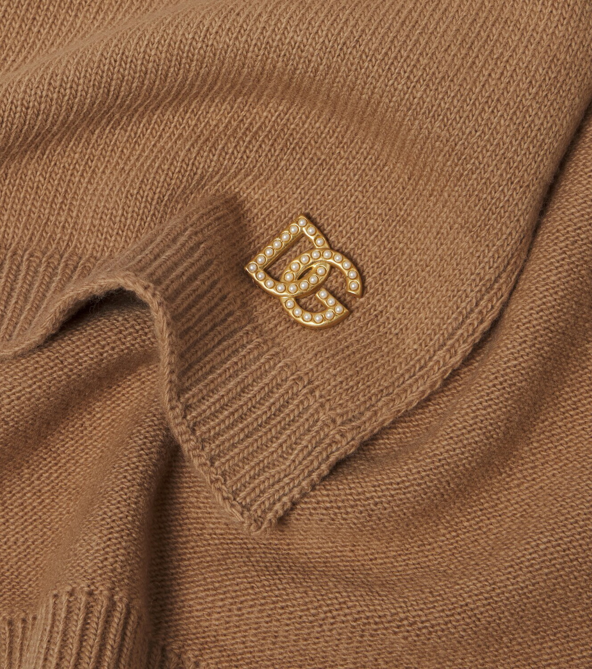 Dolce&Gabbana DG embellished virgin wool scarf