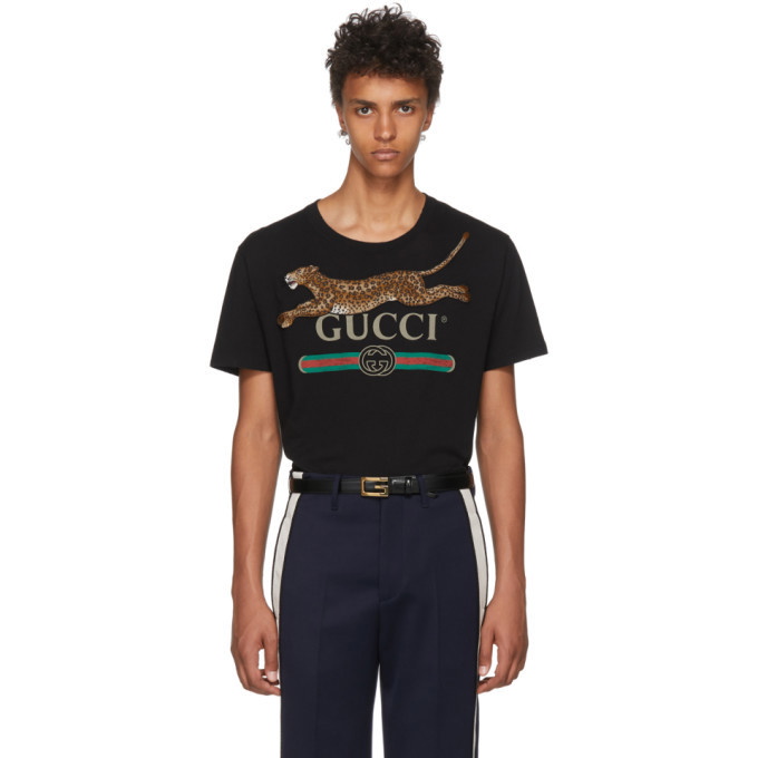 Photo: Gucci Black Classic Leopard T-Shirt