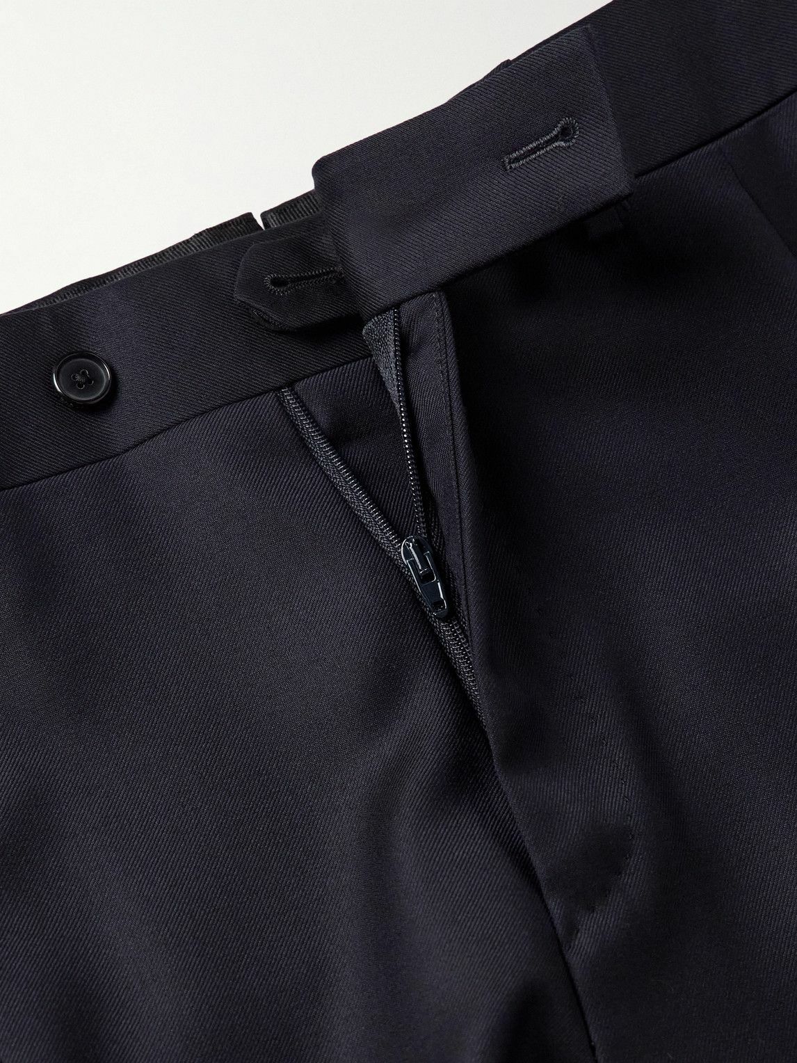 Caruso - Slim-Fit Pleated Wool Trousers - Blue