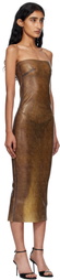 Miaou Brown Lila Latex Midi Dress