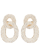 Self-portrait Crystal-embellished Link Drop Earrings - Gold - One Size