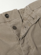Incotex - Tapered Pleated Stretch-Cotton Twill Trousers - Neutrals