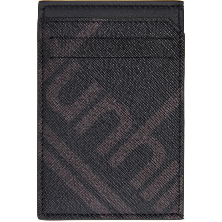 Photo: Dunhill Black Canvas Luggage Card Holder