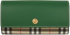 Burberry Green Check Halton Wallet