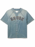 Rhude - Logo-Appliquéd Denim Shirt - Blue