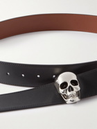 Alexander McQueen - Skull-Embellished Reversible Leather Belt - Black