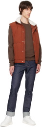 Maison Kitsuné Orange Fleece Collar Sleeveless Down Vest