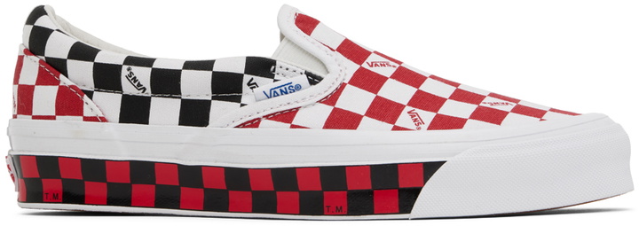 Photo: Vans White & Red OG Classic Slip-On LX Sneakers