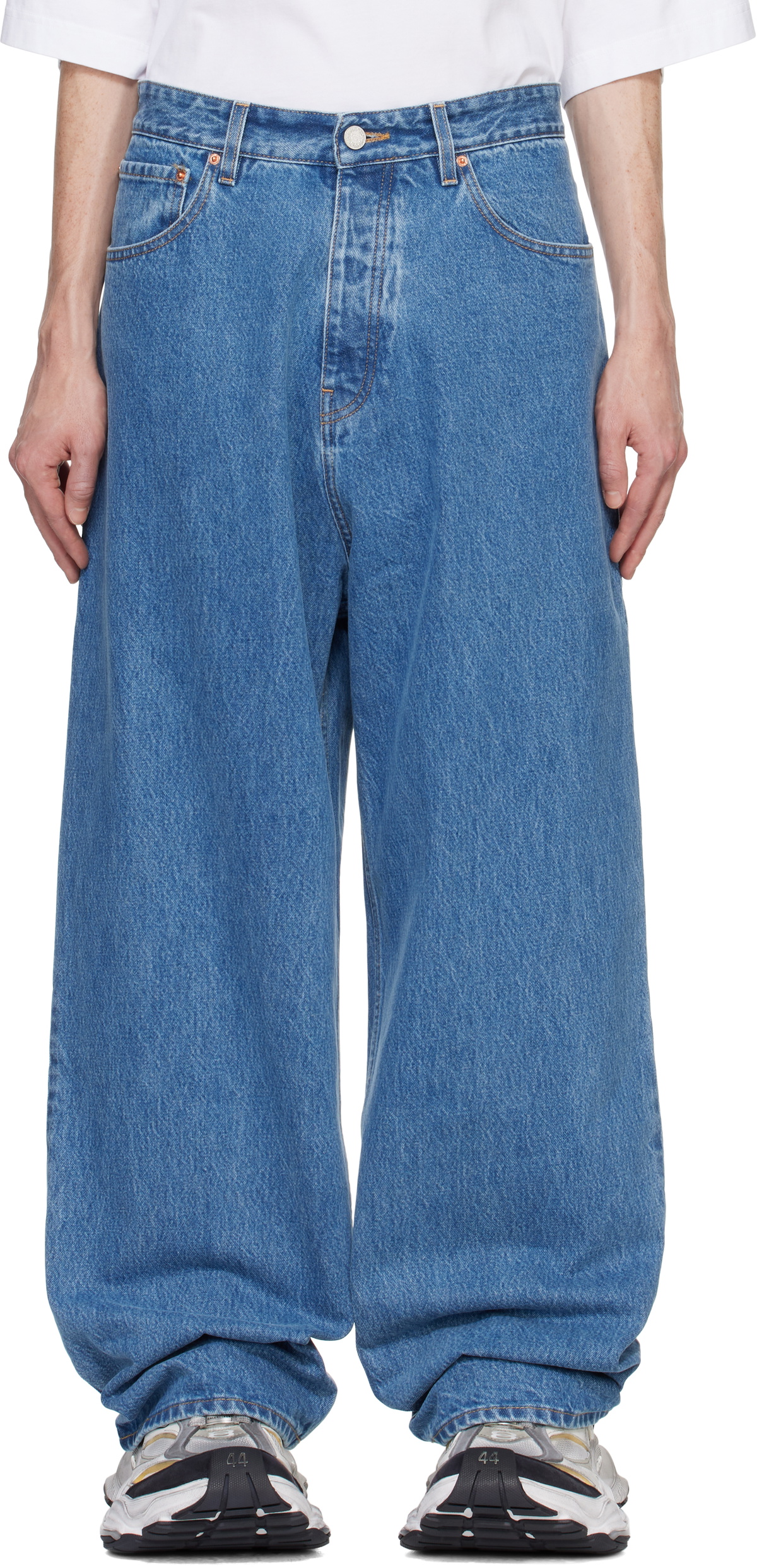 VETEMENTS - Destroyed Baggy Cotton Denim Jeans Vetements