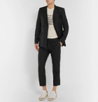 AMI - Cropped Slim-Fit Wool Trousers - Men - Black