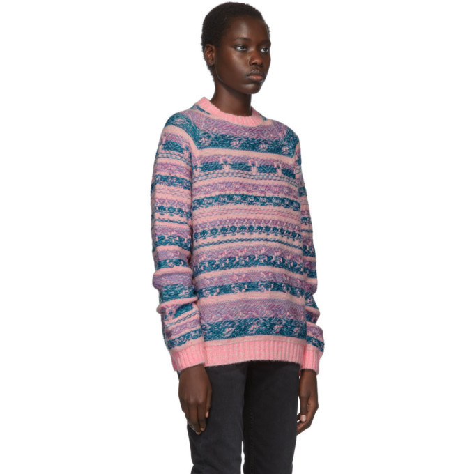 pink and blue sweater